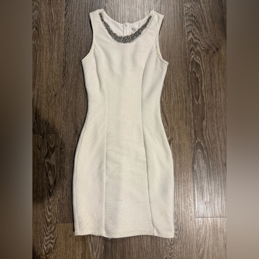 Charlotte Russe Cream Sleeveless Mini Dress